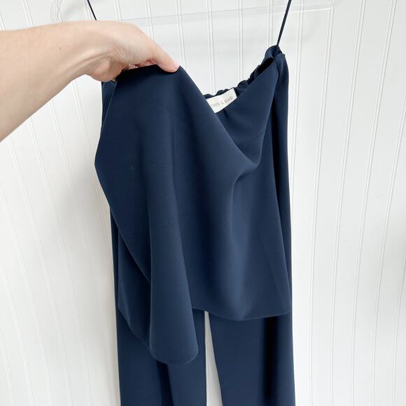 Sachin + Babi Haven Whitley Navy Strapless Top Wide Leg Trouser Set Size 14 NWT - Picture 12 of 16
